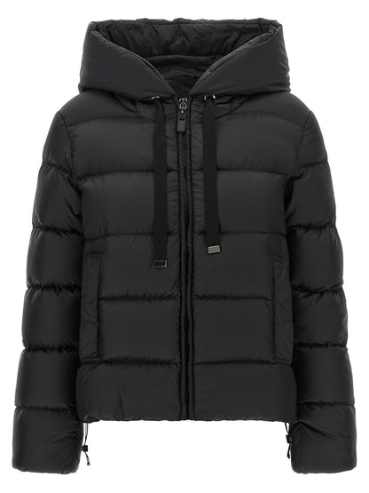 Black Polyester Full-Length Jacket