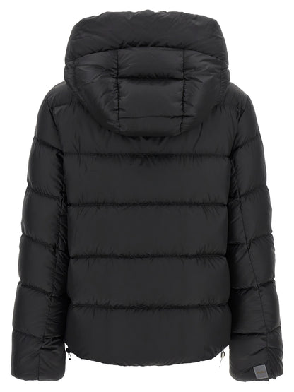 Black Polyester Full-Length Jacket