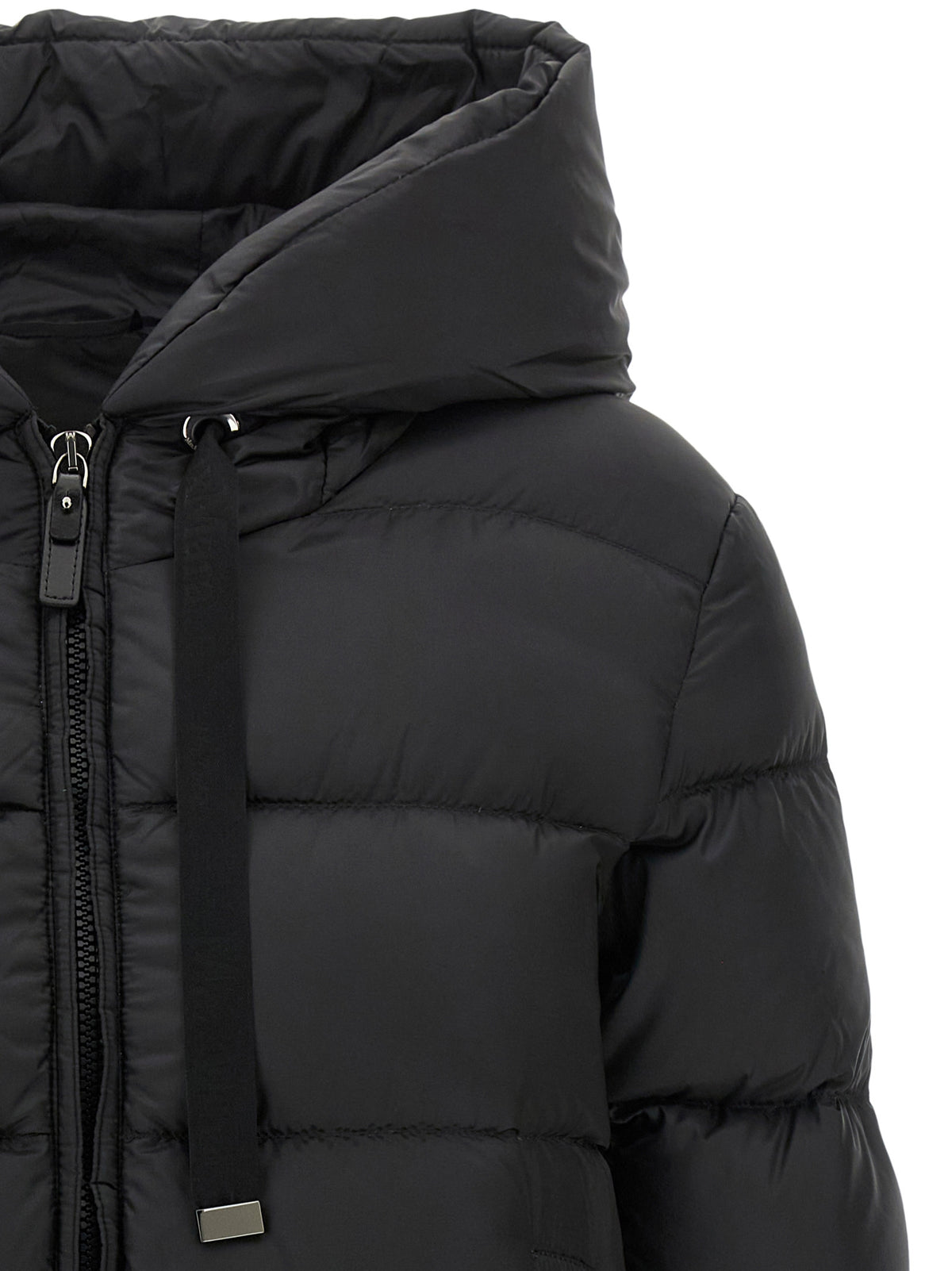 Black Polyester Full-Length Jacket