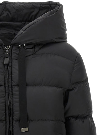 Black Polyester Full-Length Jacket