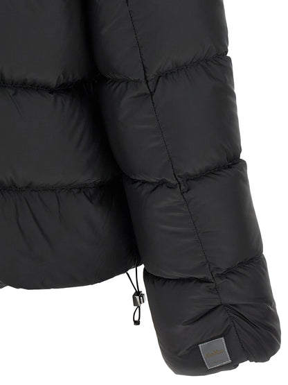 Black Polyester Full-Length Jacket