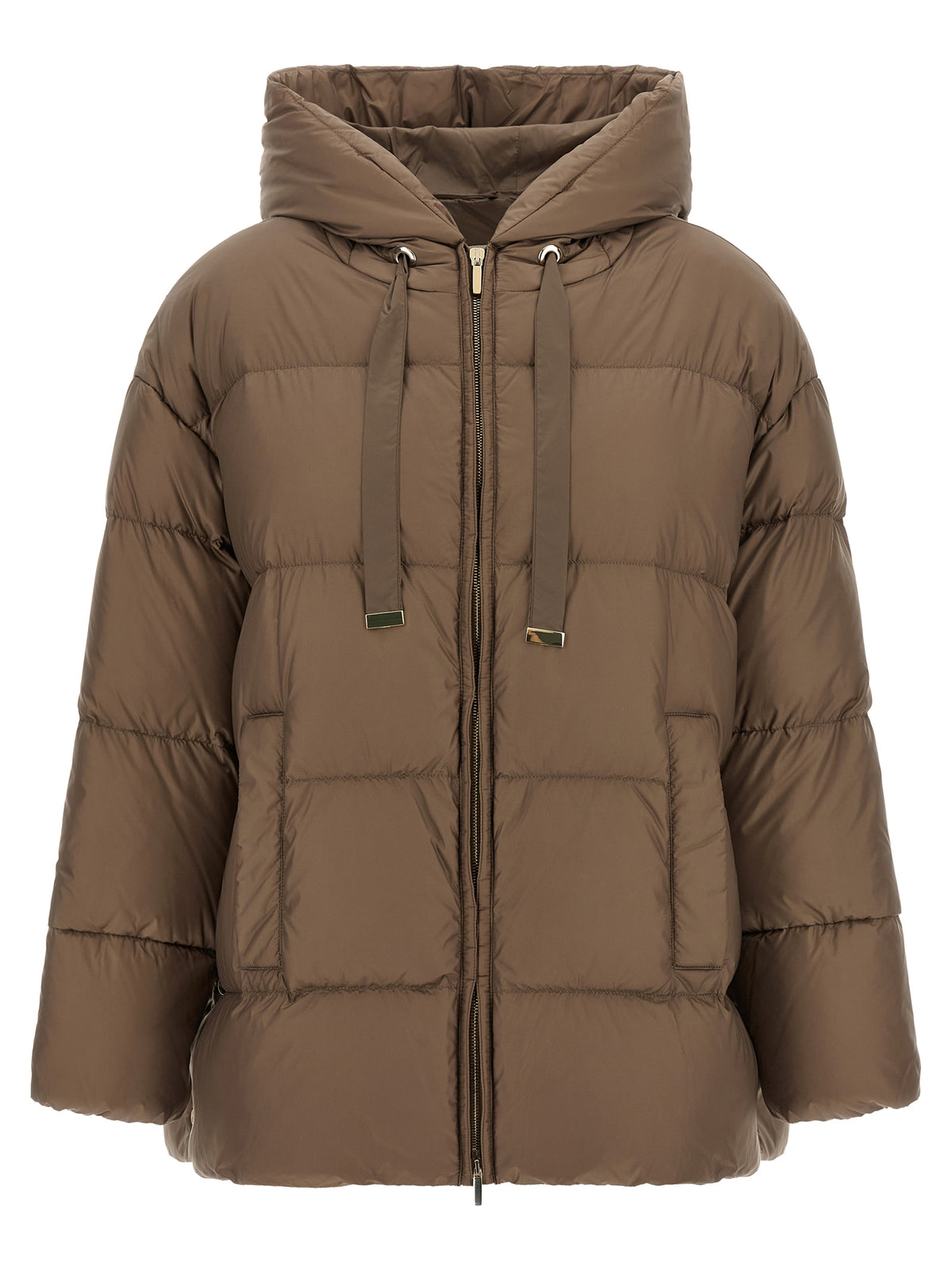 Brown Polyamide Full-Length Jacket