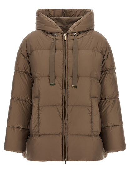 Brown Polyamide Full-Length Jacket