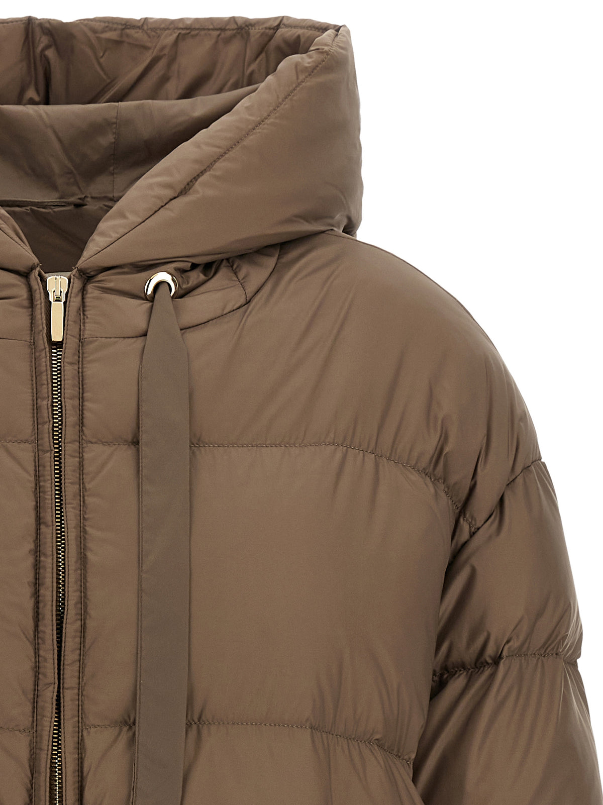 Brown Polyamide Full-Length Jacket