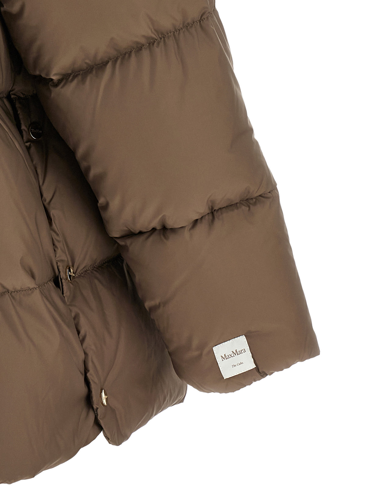 Brown Polyamide Full-Length Jacket