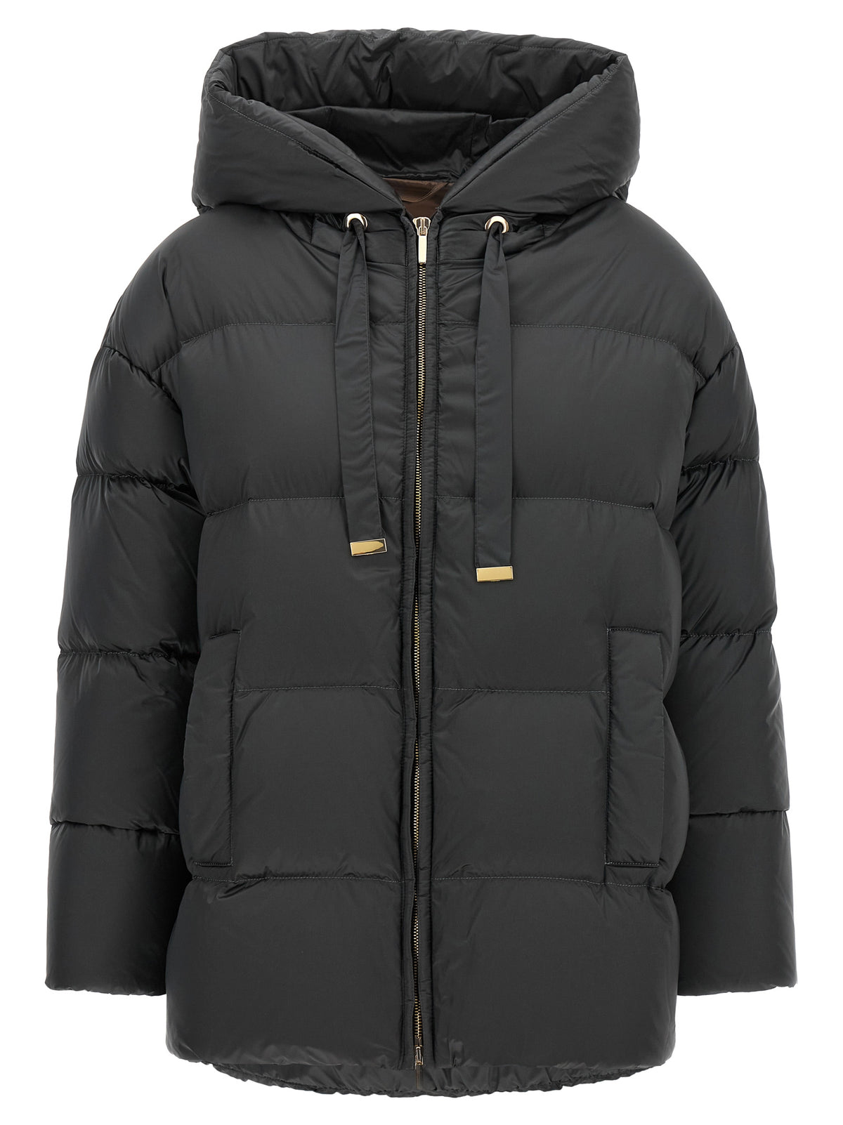 Gray Polyamide Full-Length Jacket