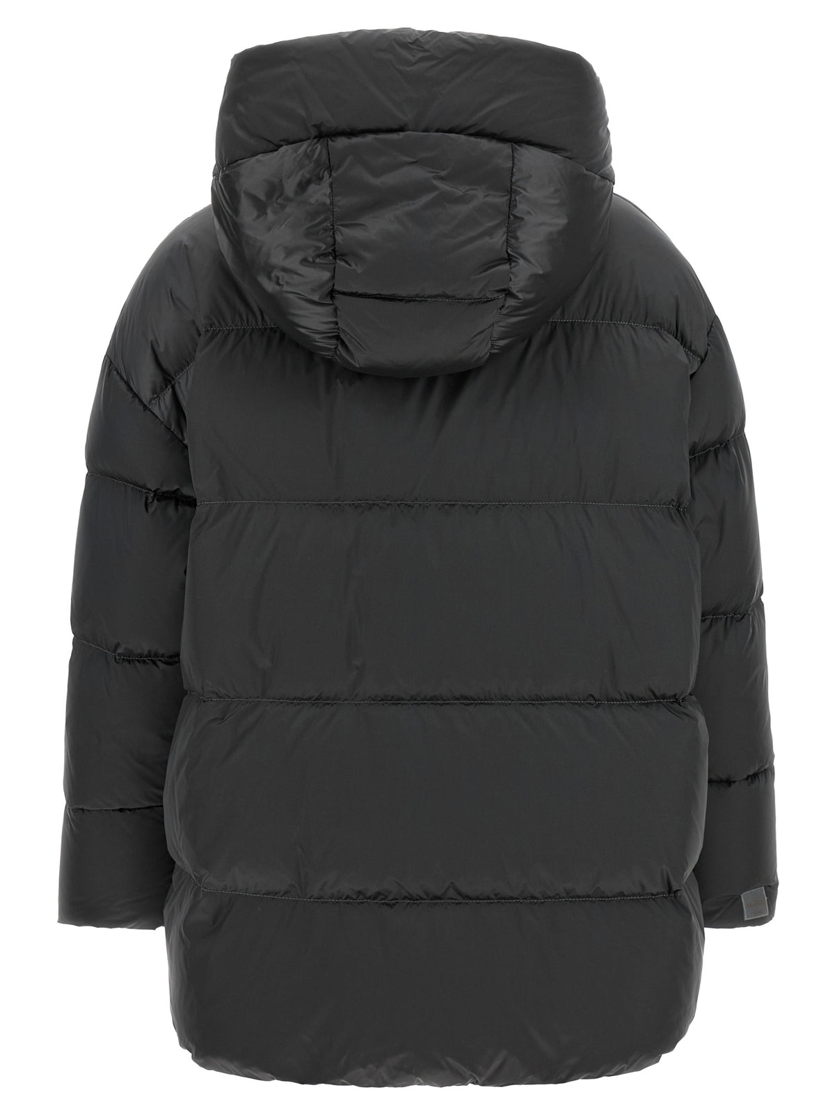Gray Polyamide Full-Length Jacket