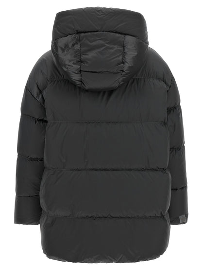 Gray Polyamide Full-Length Jacket