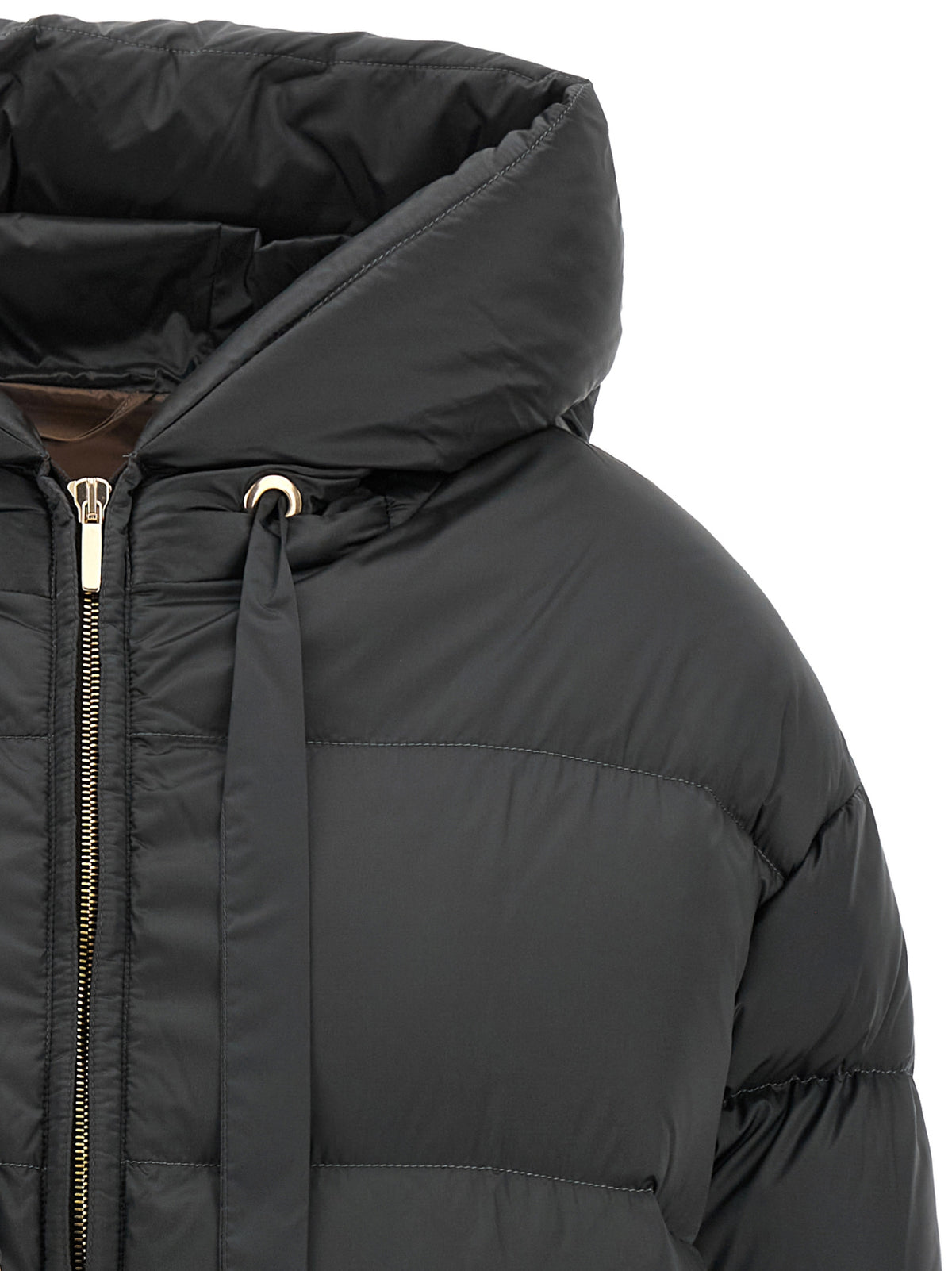 Gray Polyamide Full-Length Jacket