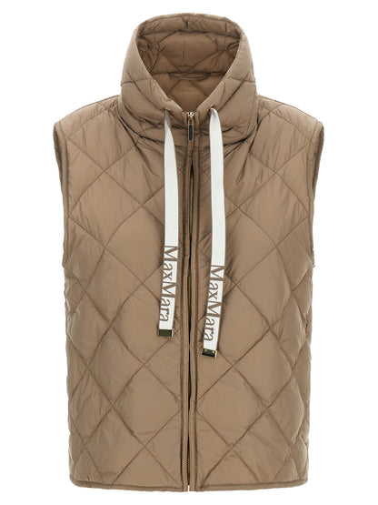 Beige Polyamide Sleeveless Jacket