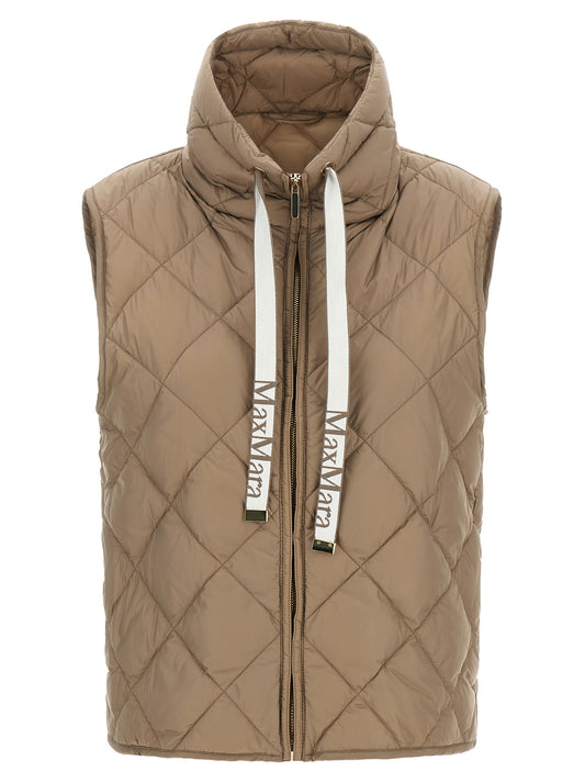 Beige Polyamide Sleeveless Jacket
