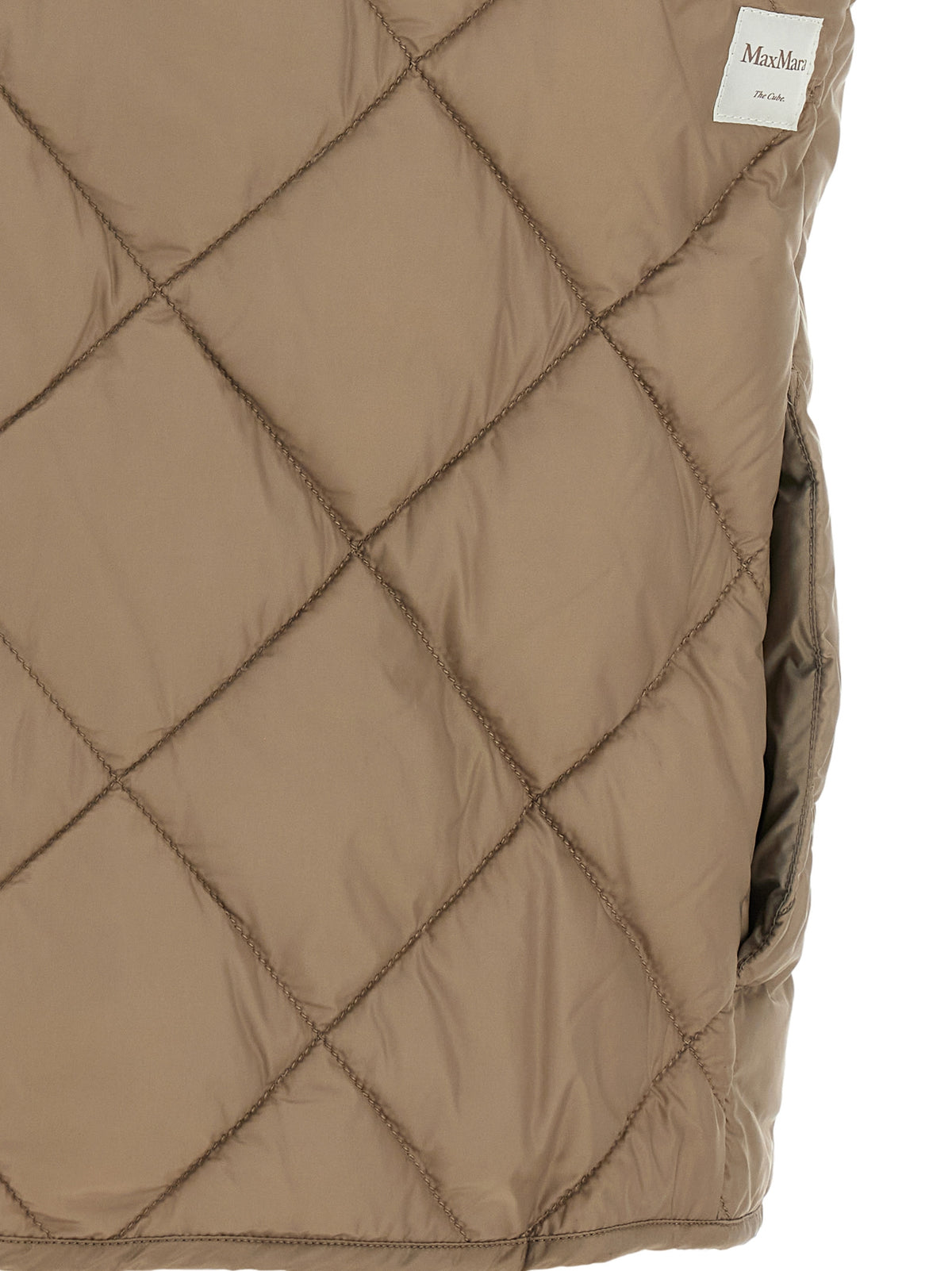 Beige Polyamide Sleeveless Jacket