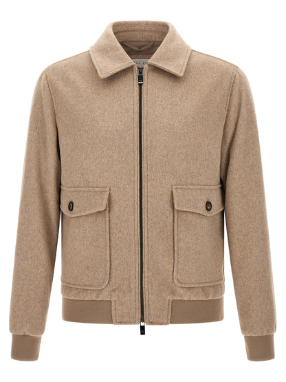 Beige Wool Full-Length Jacket