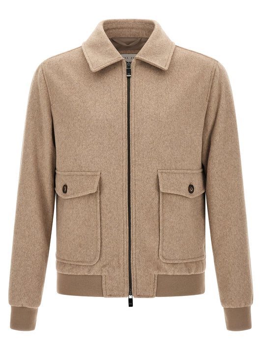 Beige Wool Full-Length Jacket