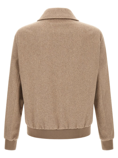 Beige Wool Full-Length Jacket