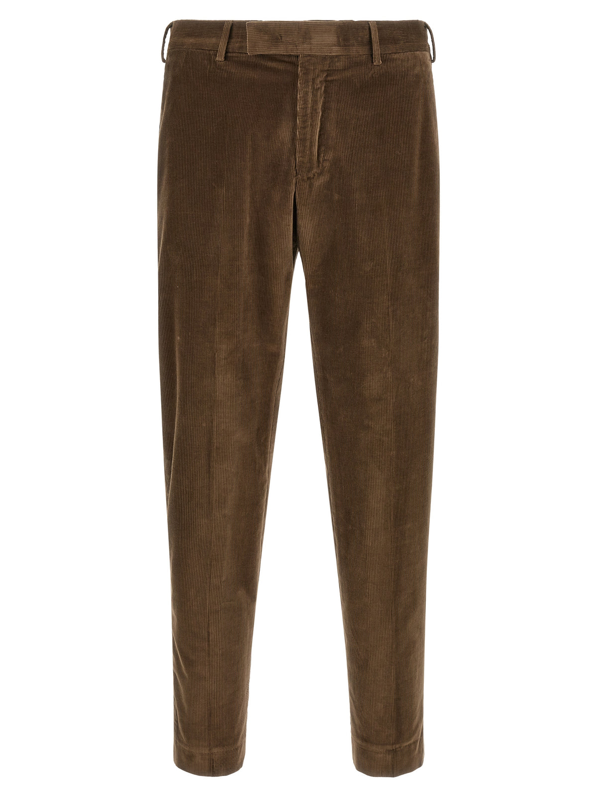 Brown Cotton Casual Pants