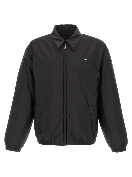 Black Recycled Polyamide Full-Length Jacket
