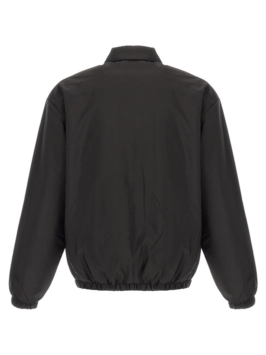Black Recycled Polyamide Full-Length Jacket
