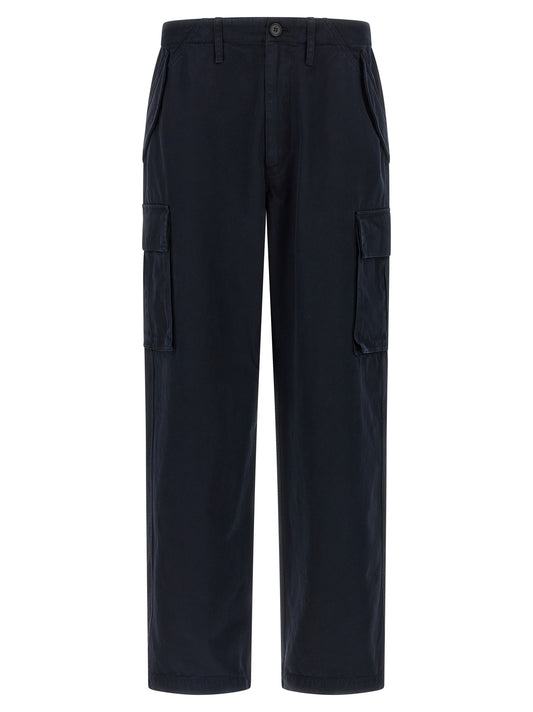 Blue Cotton Cargo Pants