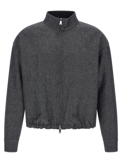 Blue Linen Denim Jacket