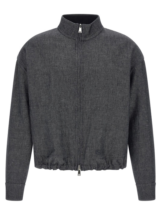 Blue Linen Denim Jacket