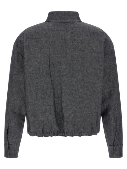 Blue Linen Denim Jacket