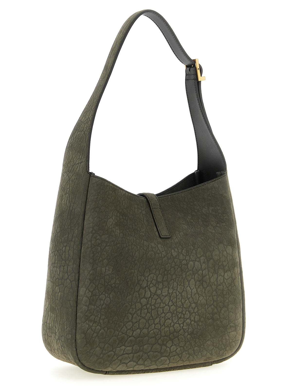 Gray Lamb Leather Shoulder Bag