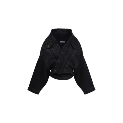 Black Cotton Denim Jacket