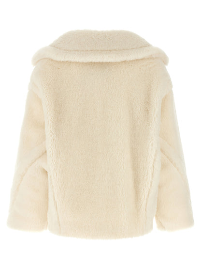White Alpaca Leather Coat