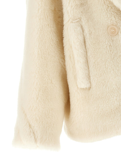 White Alpaca Leather Coat