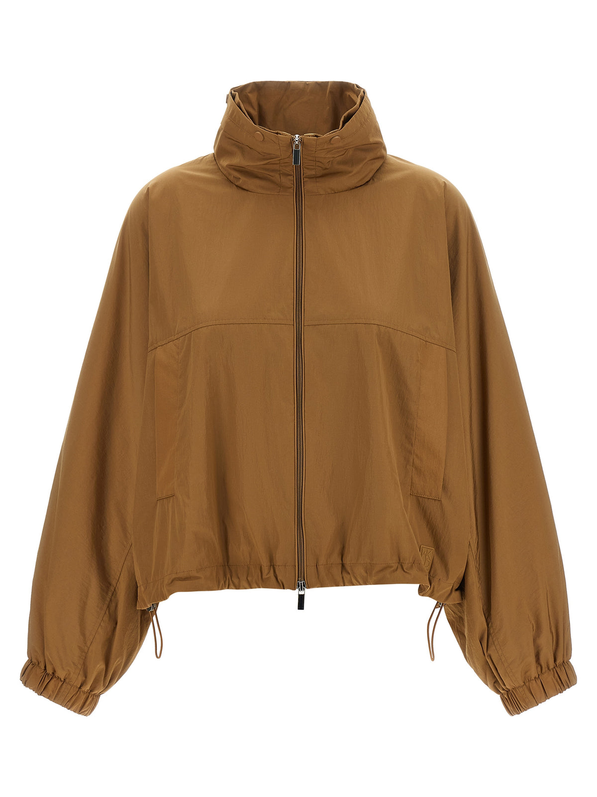 Brown Polyamide Full-Length Jacket