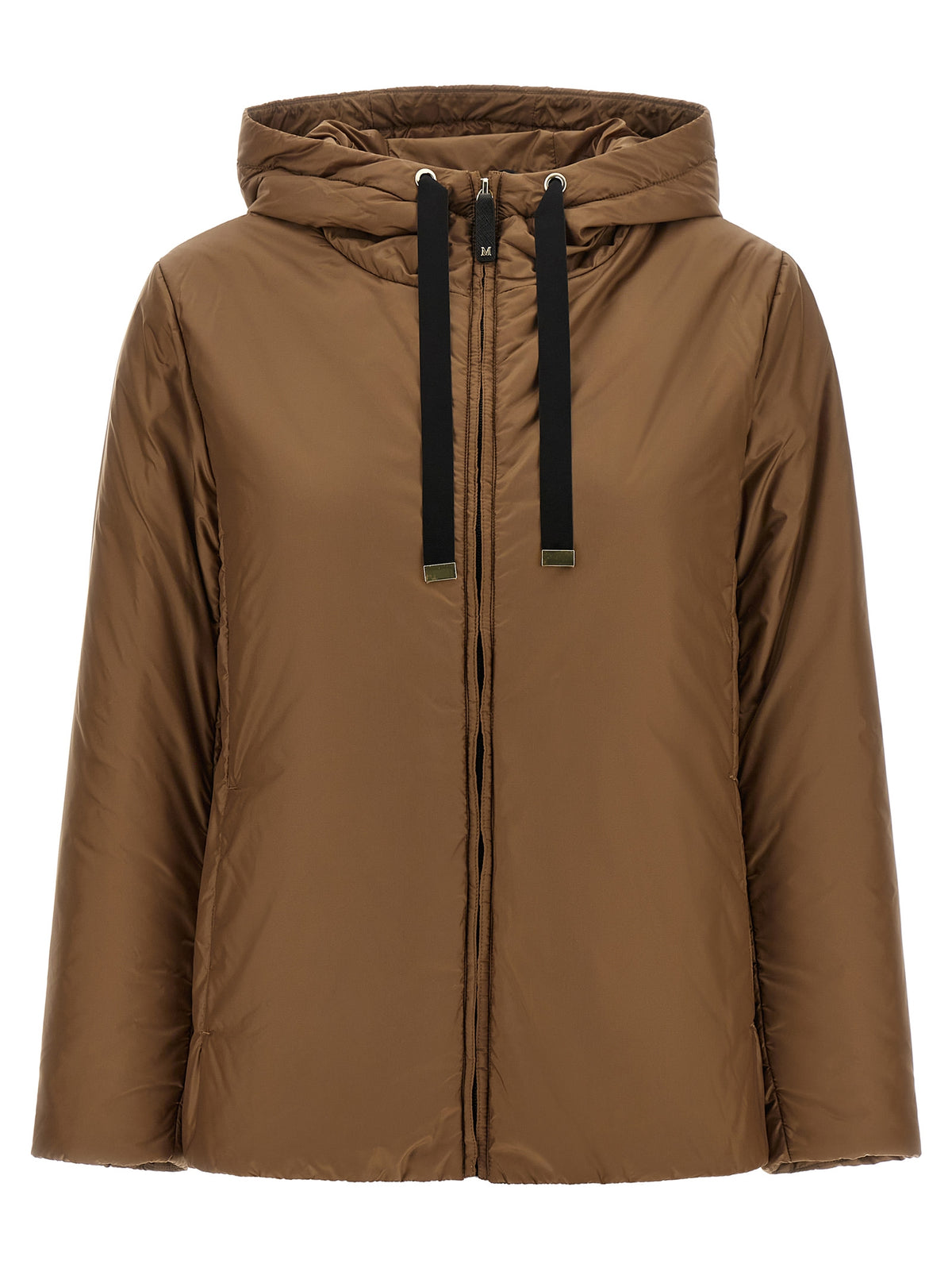 Brown Polyester Full-Length Jacket