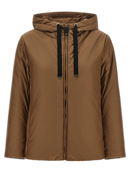 Brown Polyester Full-Length Jacket