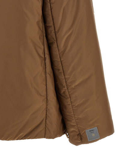 Brown Polyester Full-Length Jacket