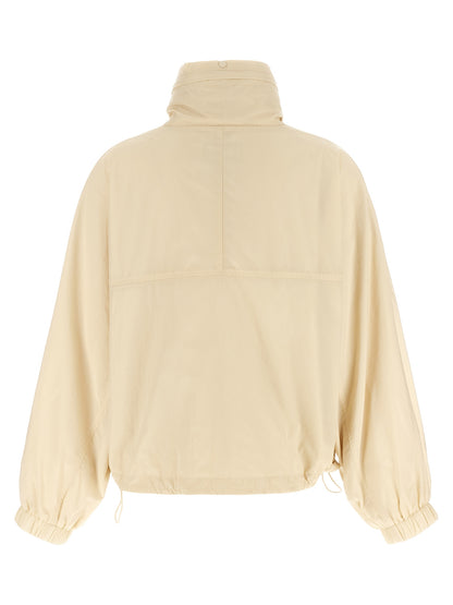 Beige Polyamide Full-Length Jacket