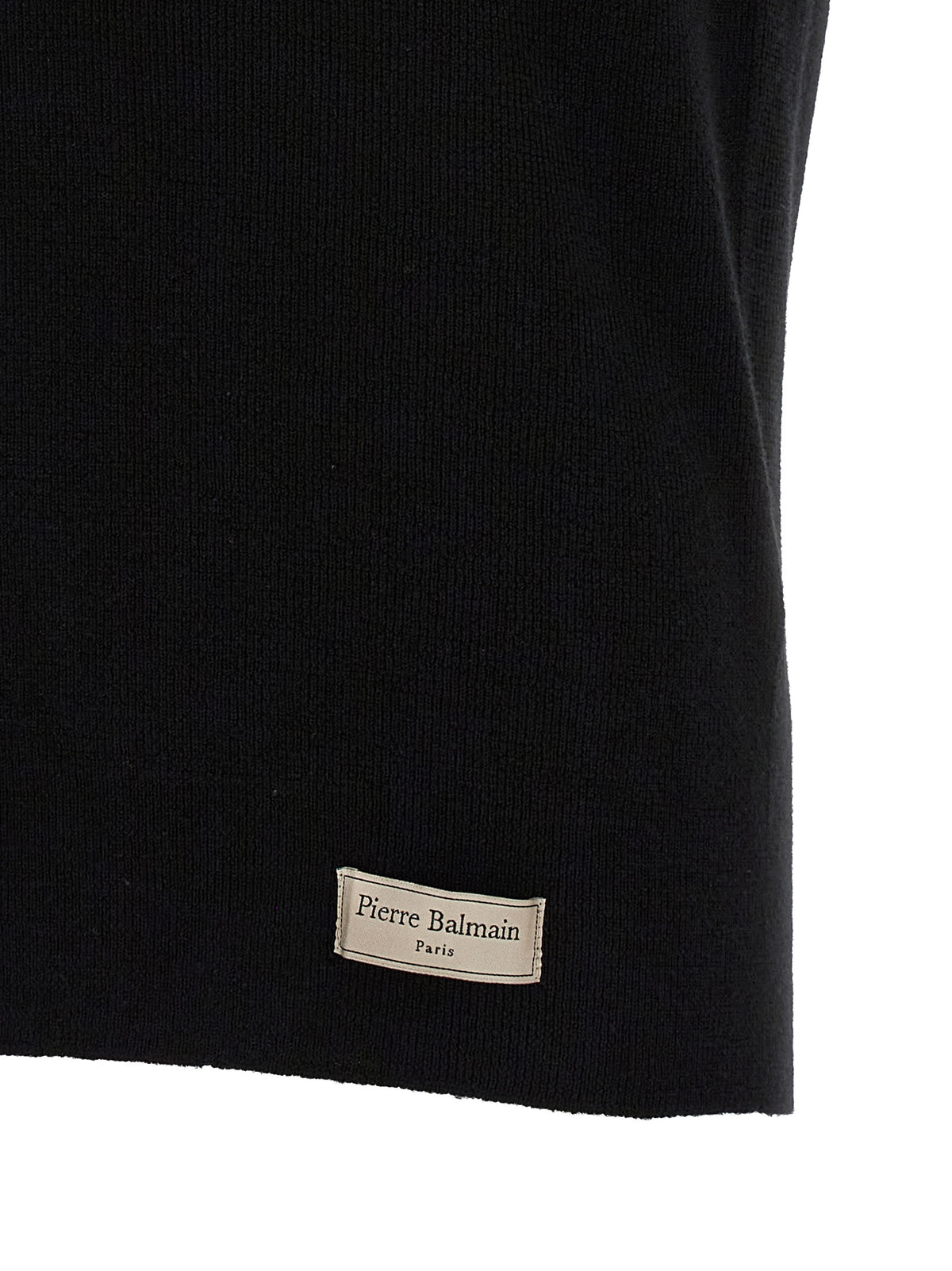 Black Merino Wool Polo Shirt