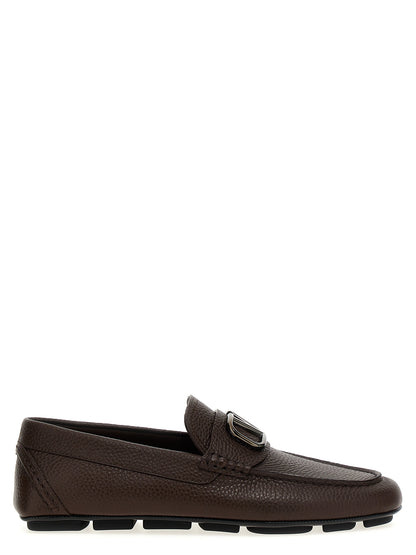 Brown Calfskin Slip-On Loafers