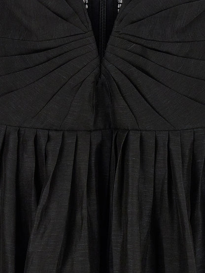 Black Linen Cocktail Dress