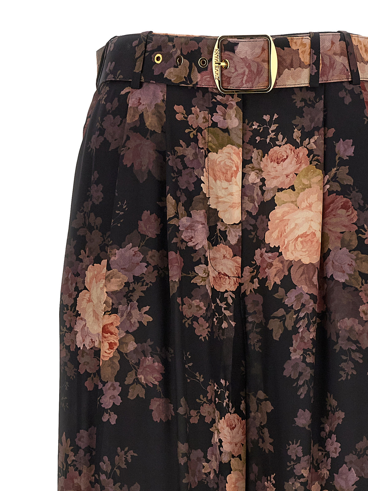 Multicolor Silk Casual Pants