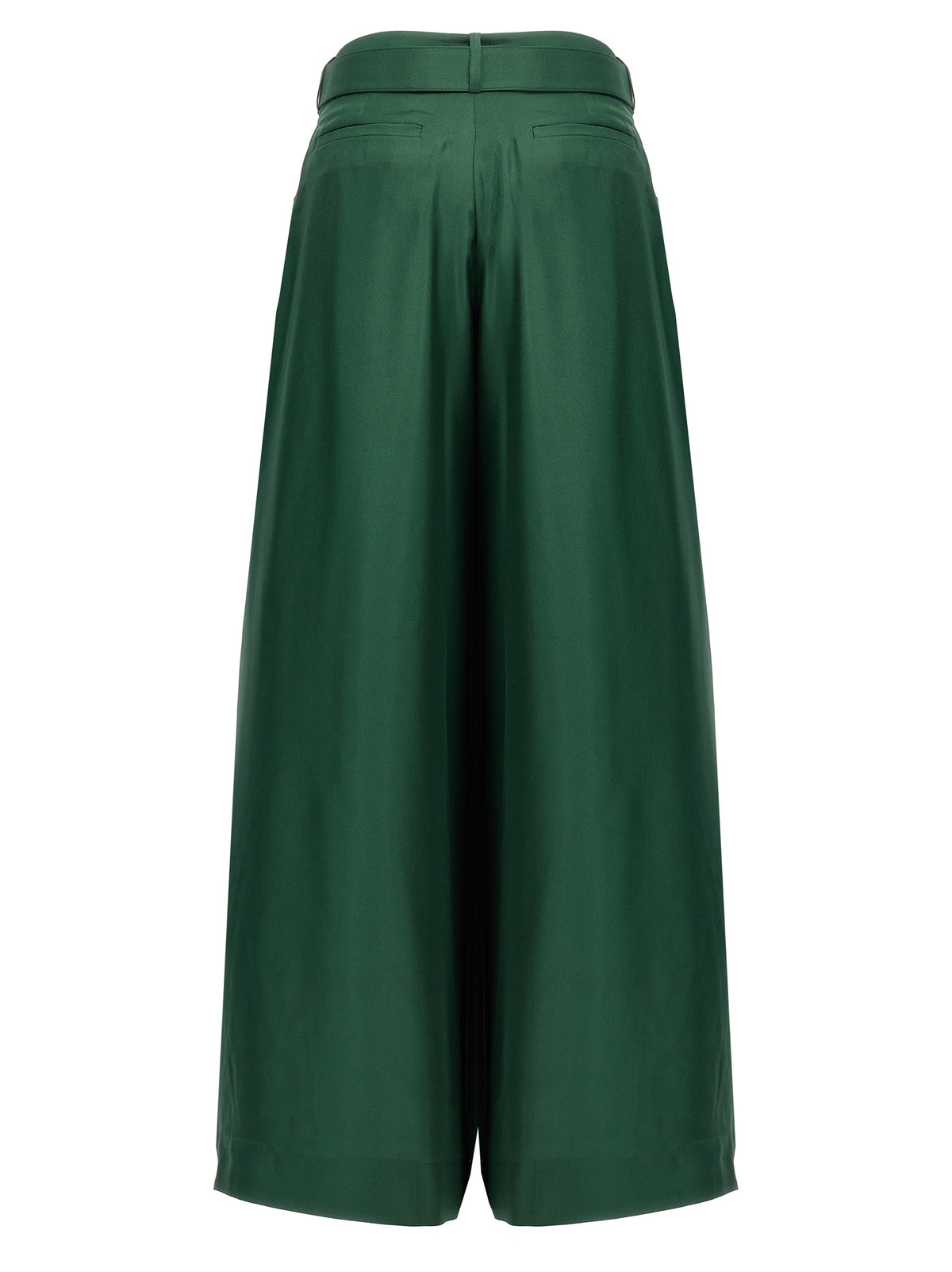 Bicolor Silk Casual Pants