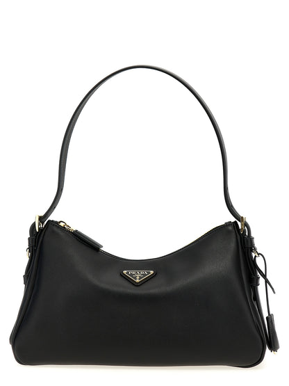 Black Calfskin Shoulder Bag
