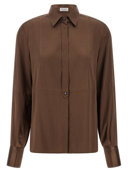 Brown Silk Blouse