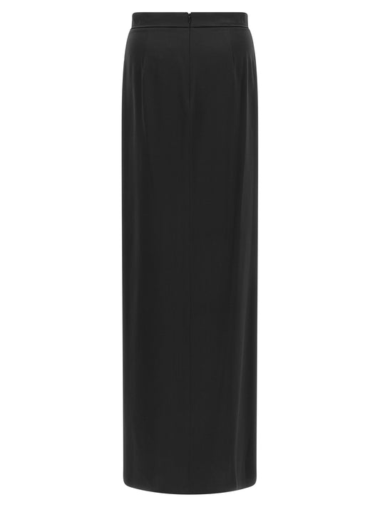 Black Silk Mini Skirt