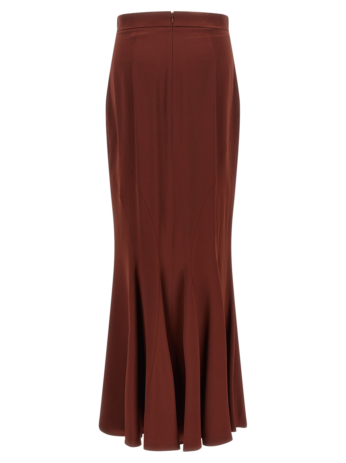 Brown Silk Mini Skirt