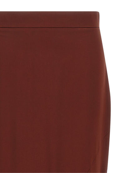 Brown Silk Mini Skirt
