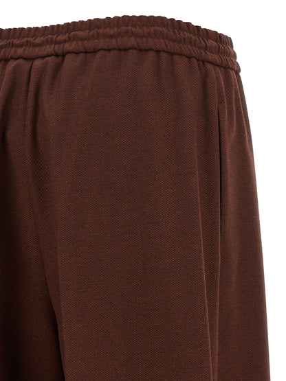 Brown Wool Casual Pants