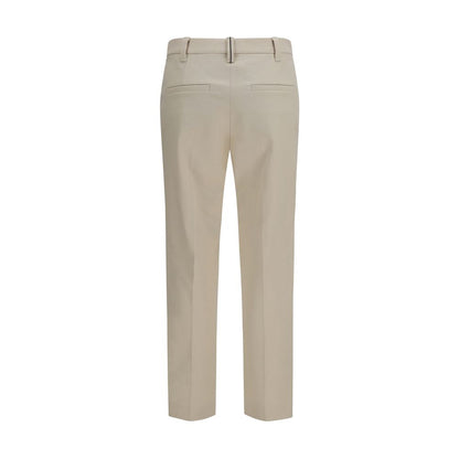 Beige Cotton Dress Pants