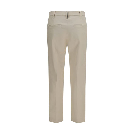 Beige Cotton Dress Pants