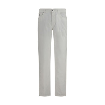 White Cotton Casual Pants