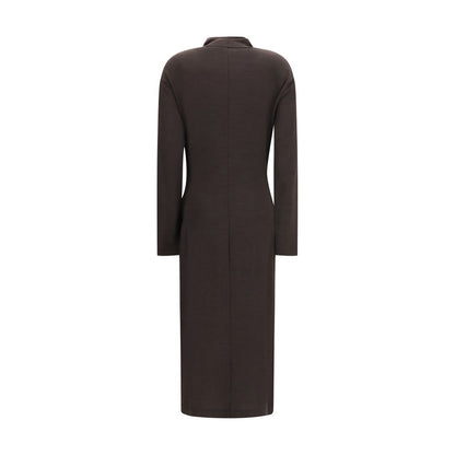 Brown Wool Oves Aries Casual Dress